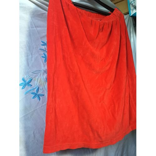 Jupe Droite En Velours Rouge Taille 46/48