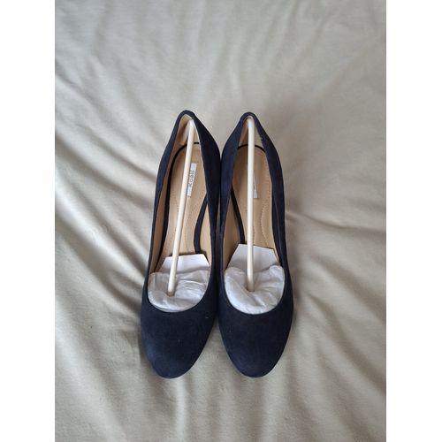 1 Paire D'escarpins Géox, Bleu Marine, Taille 39, Hauteur Talon, 9cm