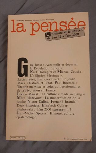 La Pensee Revue 249 Janvier Février 1986
