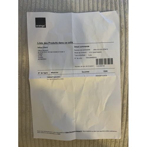 Tv qled Samsung connectée de 55 pouces