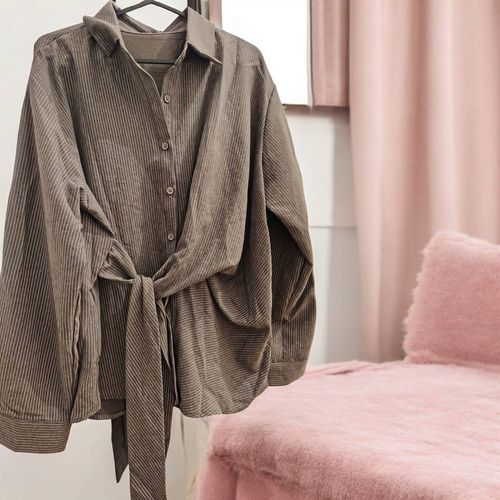 Chemise Neuve À Rayures – Coupe Ample Avec Lien À Nouer