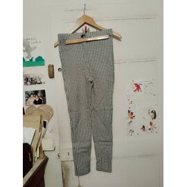 Pantalon Femme Zara à Carreaux Noir Et Blanc - Taille S - Coupe Large Et Taille Haute - Neuf Avec étiquettes