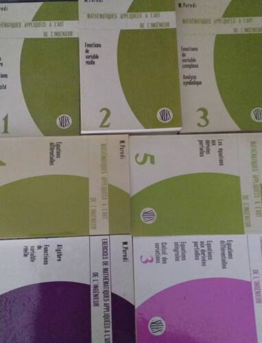 Lot De 7 Livres - Mathématiques Appliquées À L'Art De L'Ingénieur - Cours Tomes 1 À 5 - Exercices Tomes 1 Et 3 - Maurice Parodi