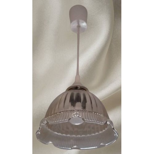 Suspension En Verre Style Holophane Dentelle Art Deco