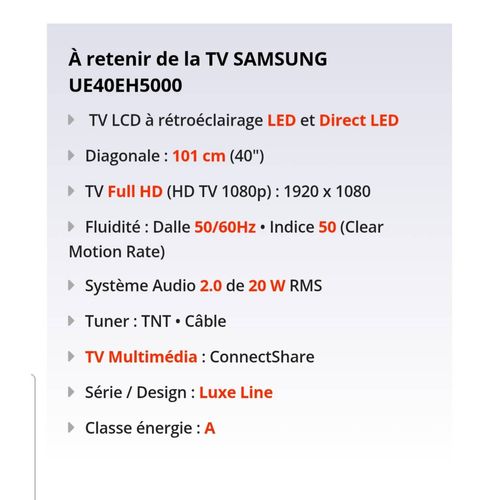 TV SAMSUNG UE40EH5000