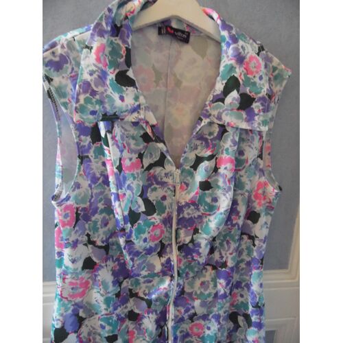 Élégante Robe Dame Fleurie "Vitos" Taille 46 Idée Cadeau