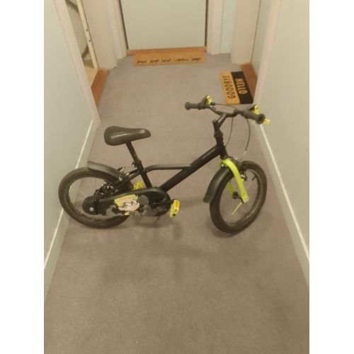 Velo Enfant - Btwin Kids - 16 Pouces 500 Dark Hero - Enfants 4-6 Ans