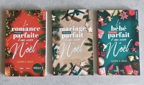 Lot De 3 Livres La Romance Presque Parfaite D'Une Accro À Noël, Le Mariage Presque Parfait D'Une Accro À Noël, Le Bébé Plus Que Parfait D'Une Accro À Noël.