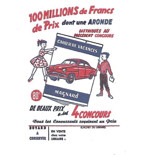 Buvard - 100 Millions De Francs De Prix Dont 1 Aronde -