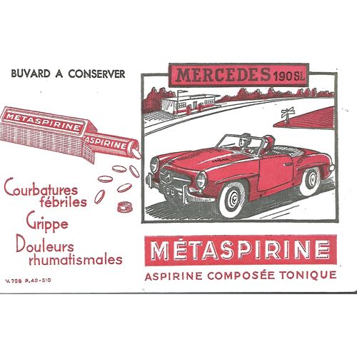 Buvard - Metaspirine - Mercedes 190 Sl