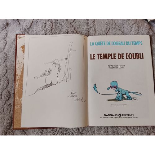 Bd Dédicace Pleine Page Dessinée Et Signée De Loisel Sur La Bd "Le Emple De L'Oubli" , Eo