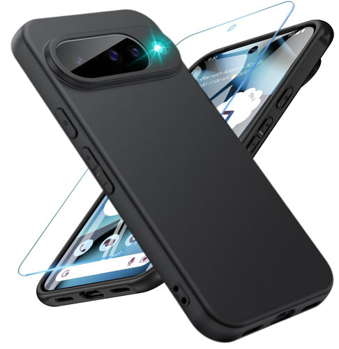 Coque Silicone Noir + Verre Trempe Pour Google Pixel 10 Little Boutik©