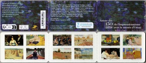 France 2024, Très Belle Bande Carnet Yvert 2401, 12 Timbres Neufs** Luxe 2401 À 2412 - Autour Des 150 Ans De L´Impressionnisme Avec Le Musée D´Orsay Validité Permanente, Collection Ou Affranchissement