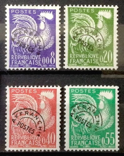Série Préoblitérés Coq Gaulois Nf - Très Jolis N° 119 120 121 122 Obl - Cote 24,00€ - France Année 1960 - Brn83 - N32519