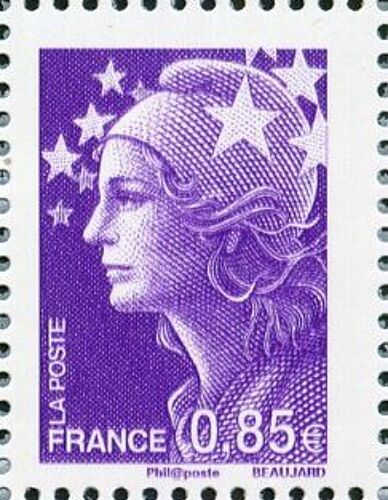 France 2009, Très Beau Timbre Neuf** Luxe Yvert 4416, Marianne De Beaujard 0.85 Euros Violet.