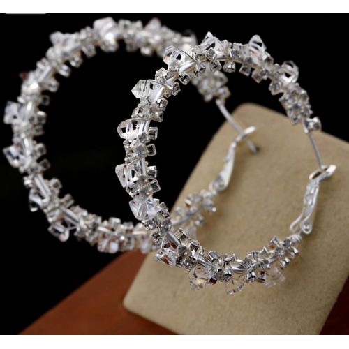 Flash Zirconium Foret Big Ear Ring Tempérament Fashion Wild Designer Lumière Luxe Atmosphérique Boucles D'Oreilles 925 Argent Aiguille