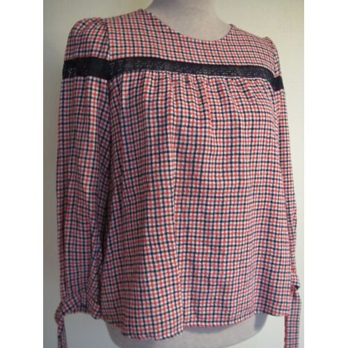 Claudie Pierlot Tunique Blouse Carreaux Écoliers T 36 38