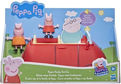Peppa Pig Voiture rouge Familiale Avec Phrases et Effets Sonores - Inclus: 1 Véhicule et 2 Figurines (A Partir de 3 ans)