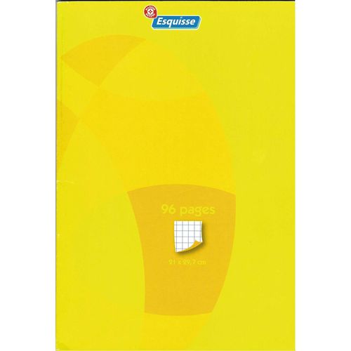 Cahier Esquisse 96 Pages - 21x29,7 Cm - Petits Carreaux - 90g - Couverture Jaune