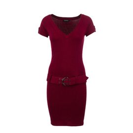 Elégante Robe Bordeaux Métalisée Avec Ceinture " Morgan " Taille L Idée Cadeau