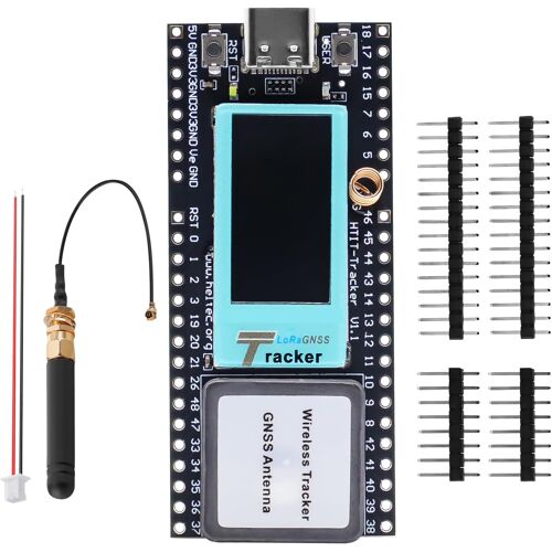 MEVRONISSHOP-Wireless Tracker avec ESP écran LCD Wireless Tracker Supporte WiFi Bluetooth/Lora/Gnss/Tracking and Location GPS Interface Type-C avec 2.4GHz Metal Spring Antenna, Compatible avec Ardui