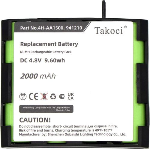 VornixorSarlshop-Battery for 4H-AA1500 941210 E FIT Fit 1.0 Mi-Sport mi-Theta 600 Performance E Mi-Ready Performance US 5 Rehab 400 Runner SP 2.0 SP 4.0 Sport Elite Theta 500 4.8V 2000mAh