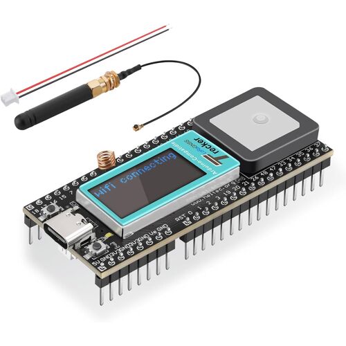 VornixorSarlshop-ESP32 SX1276 Tracker sans Fil avec écran Lora ESP32 SX1276 868 MHz ¿ 915MH Bluetooth 4.2 + WiFi LoRaWAN Prend en Charge Lora/Gnss/GPS avec Connexion de Type C, pour Arduino IDE