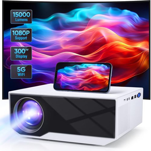 NouvelHorizonstore-Projecteur HD, r¿¿solution 1080P compatible 4K, projecteur Bluetooth WiFi, ¿¿cran HD 18 000 lumens, compatible avec une taille de projection de 30 ¿¿ 200 pouces,compatible avec plusie