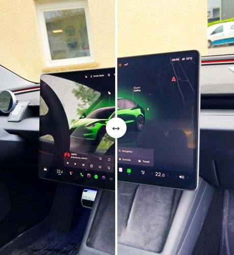 Mevronisshop-Verre De Protection Écran Central - Finition Mat ¿ Tesla Model 3 Highland (2024) & Model Y Juniper (2025) ¿ Anti-Reflet ¿ Installation Facile