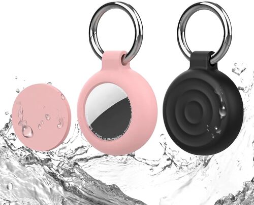VornixorSarlshop-Lot de 2 étuis en Silicone pour trackers d'objets, étanche à 360°, résistant aux Chocs, aux Rayures, Anti-Perte, pour Colliers d'animaux domestiques, Sacs à Dos, Porte-clés, etc. ¿ N