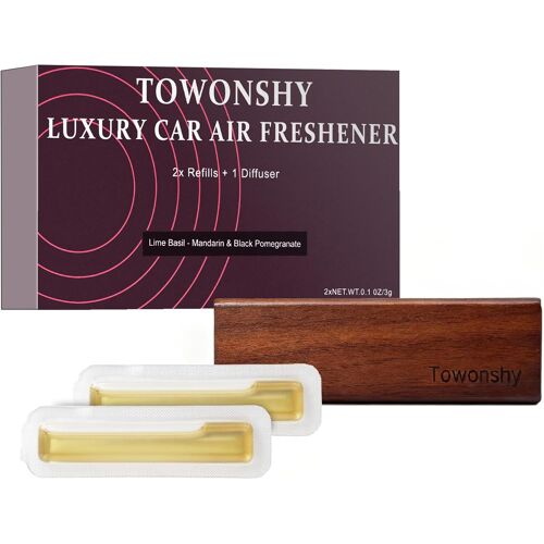KALANKA-Désodorisant de Voiture Compatible avec Rituals Parfum - Support en Bois élégant - Naturel Sent bon Voiture Diffuseur - Parfum de Sortie de Ventilation de Voiture - Comprend 2 Recharges