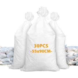 NouvelHorizonstore-30 Pcs Sac Gravat 55 x 90 CM, Sac a Gravats Blanc, Sac de Sable pour Sable, Déchet, Protection de l¿inondation (25 KG)
