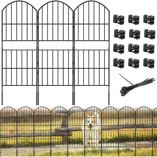 Mevronisshop-12 Pièces Cloture Jardin Exterieur Métal 95 X 32cm Cloture Chien Barriere Jardin Barriere Chien Pour Extérieur Cour Parterre De Fleurs Jardin Étang