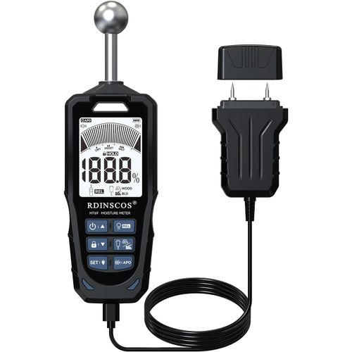 NouvelHorizonstore-Testeur Humidité 2 en 1 à Sondes Sphérique et à Aiguilles ¿ Humidimètre pour Bois, Mur, Béton et Plâtre, Écran LCD, Détection 20-40 mm, Alarme Sonore