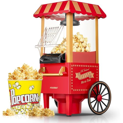 Ulteronixshop-Machine à Pop Corn, Machine à Pop-corn Rétro Mise à Jour, Air Chaud 1200W pour la Maison, Saine et sans Calorie, Fonctionnement à un Bouton et Facile à Nettoyer, Soirée Cinéma et Noël