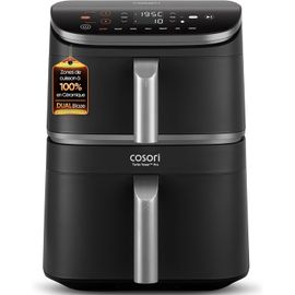 NouvelHorizonstore-Air Fryer 10.8L Turbo Tower Pro,Friteuse sans huile avec 100% en Céramique, Double Stack, Dual Blaze&Turbo Blaze,3 Niveaux Cuisson,7 Fonctions de Cuisson,68% d¿Économie d¿Énergie,3