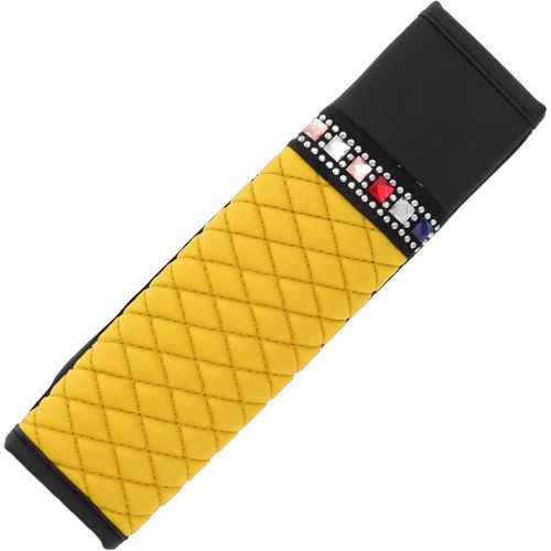 NouvelHorizonstore-Protège-Ceinture Pour Adultes Et Enfants/coussins D'Épaule Pour Sac À Dos, Pour ceinture sécurité De Camion, Voiture, Suv/En Similicuir 6,5X23Cm / 1 Pièce Jaune