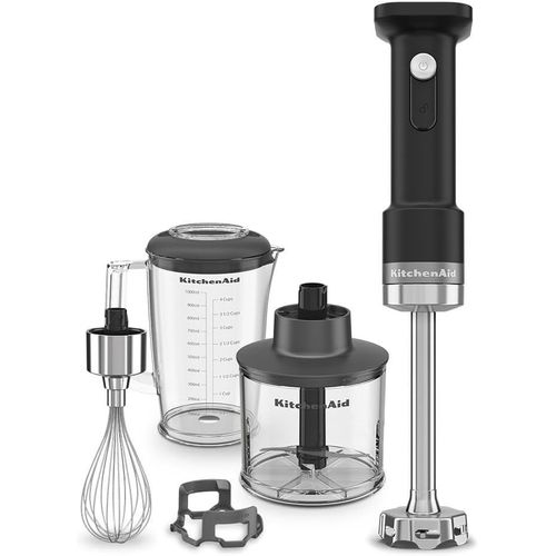 NouvelHorizonstore-Kitchenaid Mixeur plongeant sans fil - Go Cordless - Mixeur portable avec Bol mélangeur de 1L - Fouet et haichoir inclus - Lame inox - Puissant - Protecteur antirayure - Sans batte