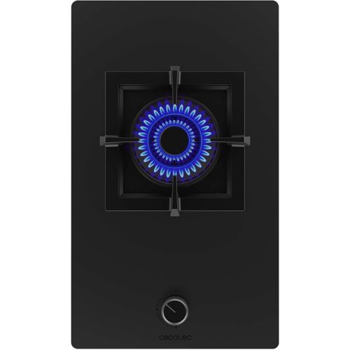 NouvelHorizonstore-Plaque de Gaz 1 Feu pour Gaz Naturel et Butane Bolero Squad G 1800S Eternal Nano Glass. 5,6 kW, Verre Noir Mat, Grille Individuelle en Fonte, Brûleur Eternal avec Support WOK