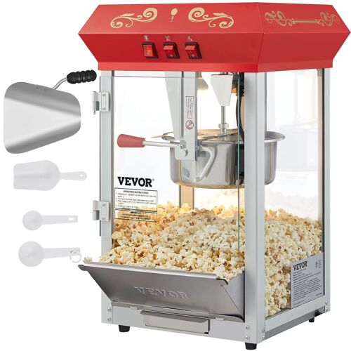 Ulteronixshop-Machine À Pop Corn 850 W, Appareil À Pop-Corn De Comptoir Électrique, Grand Bol De 227 G Pour 48 Tasses Par Lot, Avec Verre Trempé, 4 Cuillères, Style Cinéma, Pour Fête Magasin Soirée,