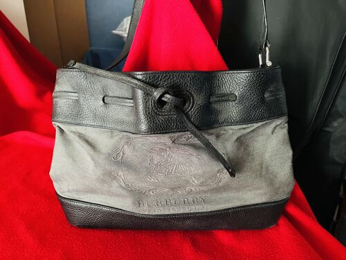 sac à main besace à bandoulière/ Leather Cotton Bag Burberry d'occasion