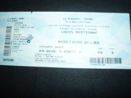 Ticket De Spectacle Louis Bertignac .