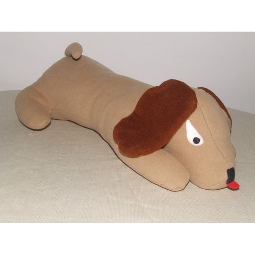 CHIEN LONG MARRON ALLONGE ANCIEN VINTAGE FEUTRINE ARTISANAL 45 cm