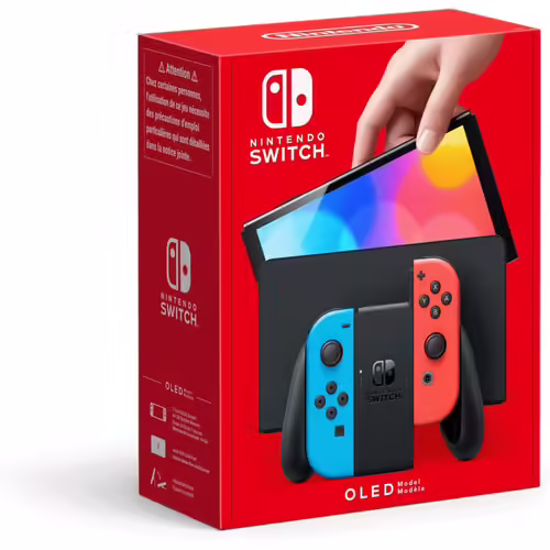 Nintendo Switch Oled, joycon bleu et blanc