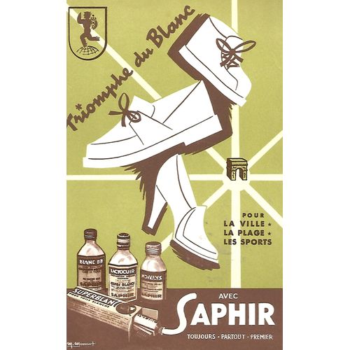 Buvard - Saphir - Triomphe Du Blanc - Signe M. Monnot