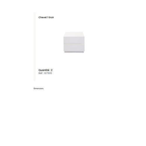 2 Chevets blanc laqué