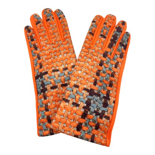 1 Paire De Gants Orange Tactile Avec Motif Femme By Oceane Taille Unique