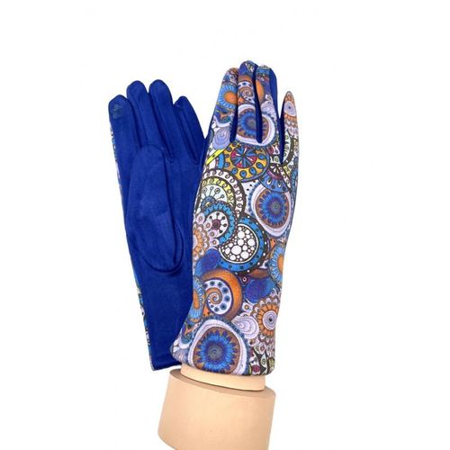1 Paire De Gants Bleu Tactile A Motif Femme By Oceane Taille Unique