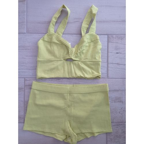 Ensemble Été/Léger Vert Anis Fluo "Etam" M