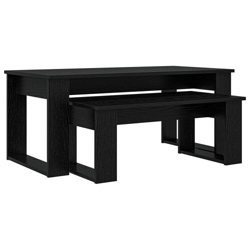 vidaXL Ensemble de tables basses 2 pcs Chêne noir Bois d'ingénierie